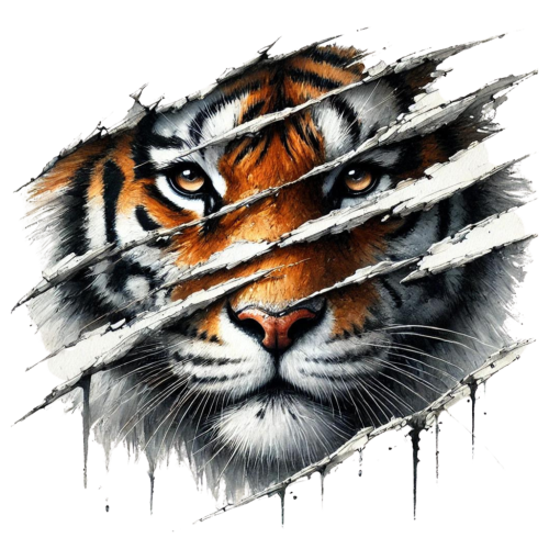 (355-01-C) Peeking Mascots Tiger