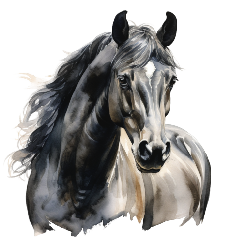 (s398-1-1O)  Watercolor Horse
