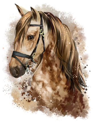 (s109-3-A)  Watercolor Horse