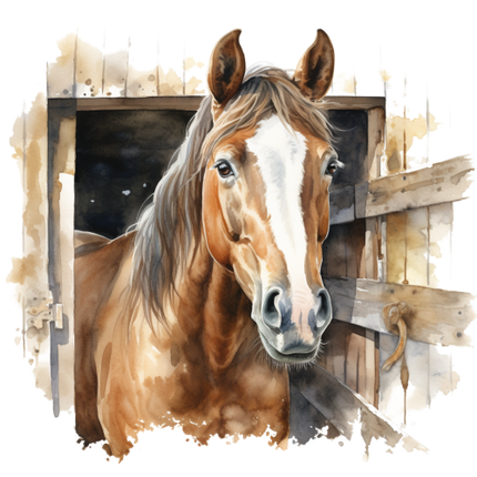 (s398-1-1T)  Watercolor Horse