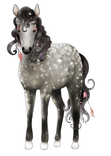 (s100-2-B)  Watercolor Horse Dapple Gary