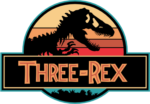 (244-07-C14) Retro Jurassic Family Dinosaur Custom