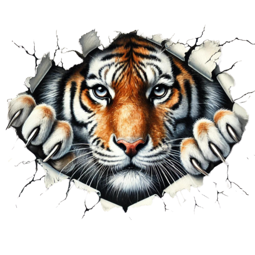 (355-01-D) Peeking Mascots Tiger