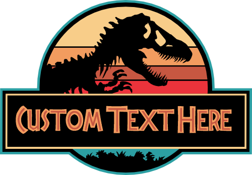 (244-07-C14) Retro Jurassic Family Dinosaur Custom