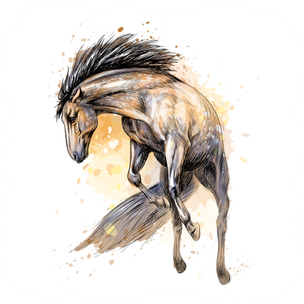 (s346-2-1F) Watercolor Boho Horse