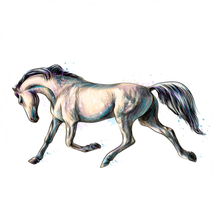 (s346-2-1D) Watercolor Boho Horse
