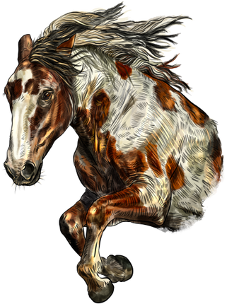 (s098-3-P)  Watercolor Horse