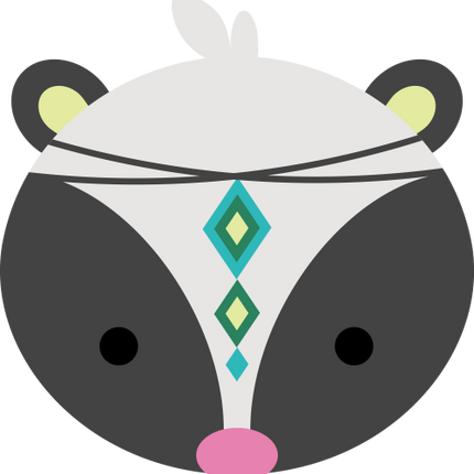 (s169-14-2B) Tribal Skunk Face