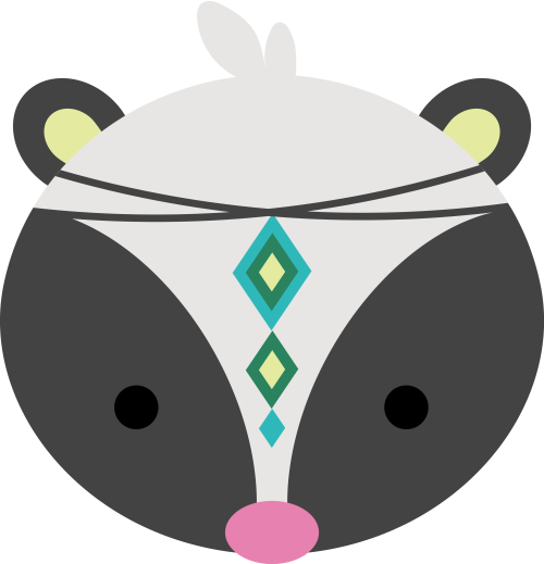 (s169-14-2B) Tribal Skunk Face