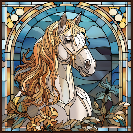 (s150-10-1J) Horse Stained-Glass
