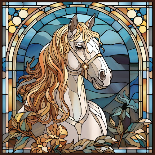 (s150-10-1J) Horse Stained-Glass