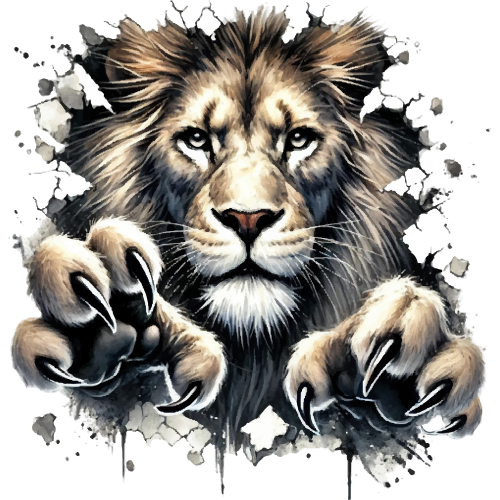 (355-01-G) Lion Peeking Mascots