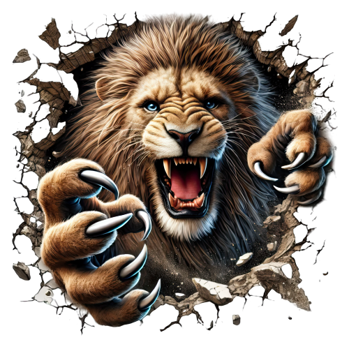 (355-01-H) Lion Peeking Mascots