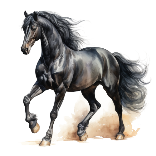 (s398-1-1R)  Watercolor Horse