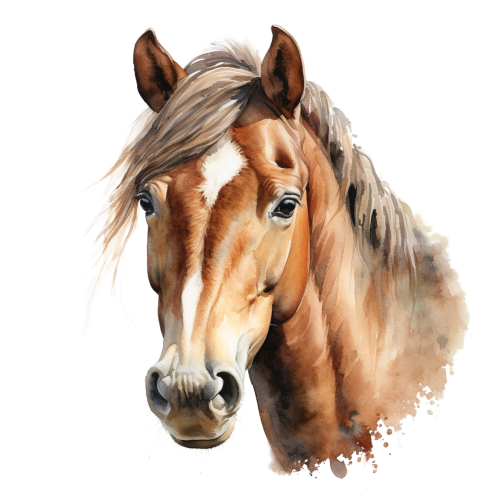 (s398-1-1C)  Watercolor Horse