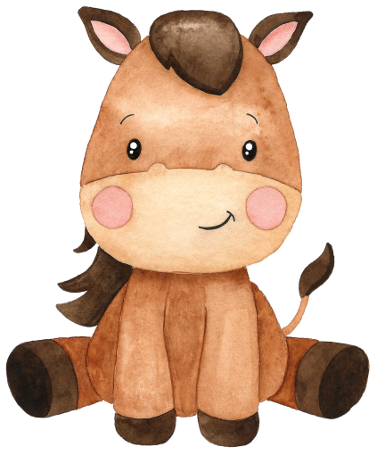 (s034-1-A)  Watercolor Baby Horse