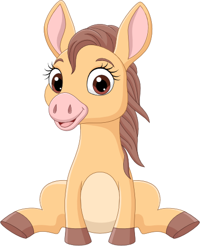 (s337-3-1E)  Cartoon Sitting Horse