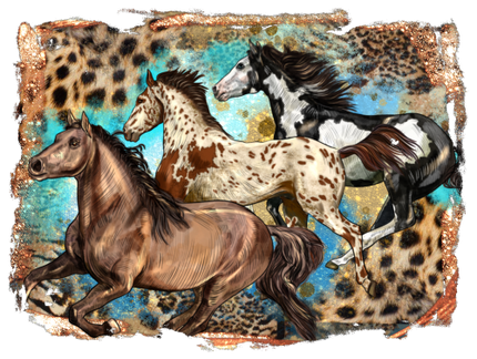 (s346-1-1K)  Watercolor 3  Horses