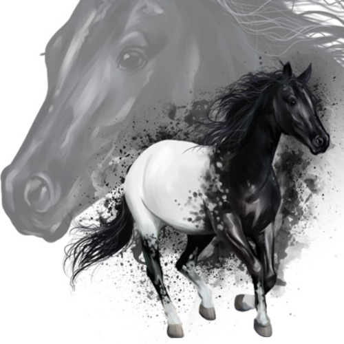 (s109-3-M)  Watercolor Horse