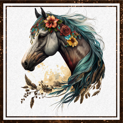 (s346-2-2D) Watercolor Boho Horse