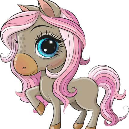 (s133-26-Q) Cute Cartoon Horse
