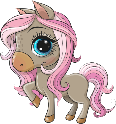 (s133-26-Q) Cute Cartoon Horse