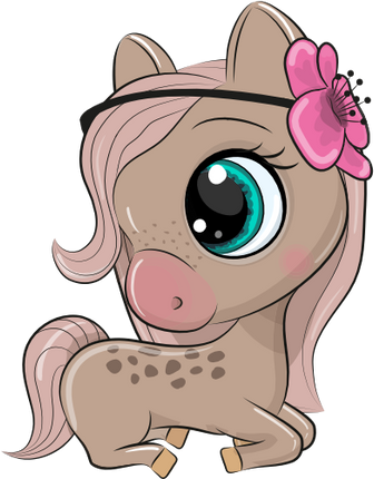 (s133-26-I) Cute Cartoon Horse Flower Headband