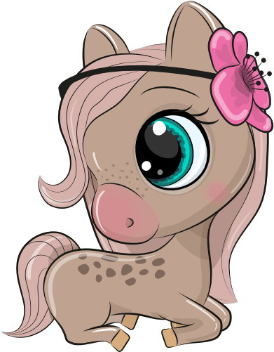 (s133-26-I) Cute Cartoon Horse Flower Headband