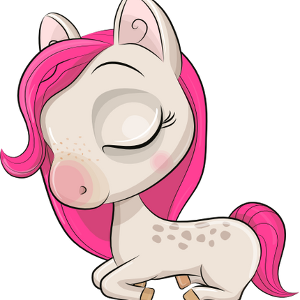 (s133-26-V) Cute Cartoon Horse