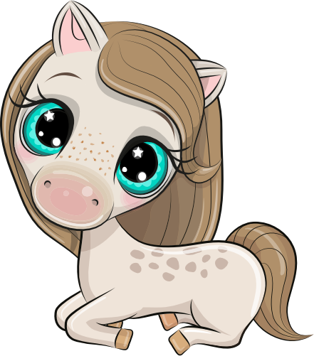 (s133-26-B) Cute Cartoon Horse