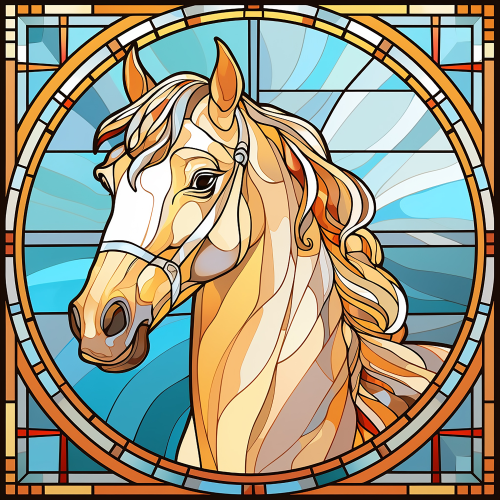 (s150-10-1H) Horse Stained-Glass
