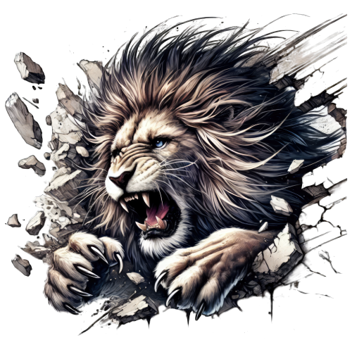 (355-01-I) Lion Peeking Mascots