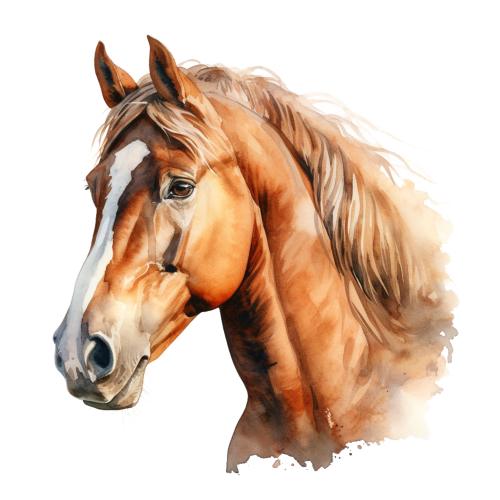 (s398-1-1D)  Watercolor Horse