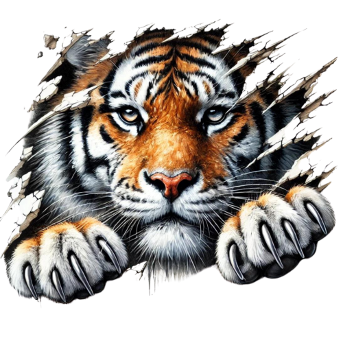(s145-02-1) Peeking Mascots Tiger
