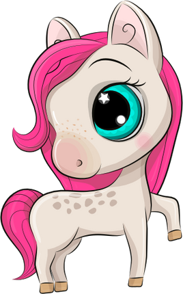 (s133-26-U) Cute Cartoon Horse