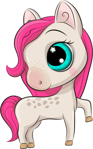 (s133-26-U) Cute Cartoon Horse