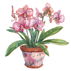 (125-03) Potted Orchids