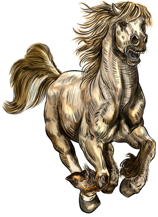 (s098-3-H)  Watercolor Horse