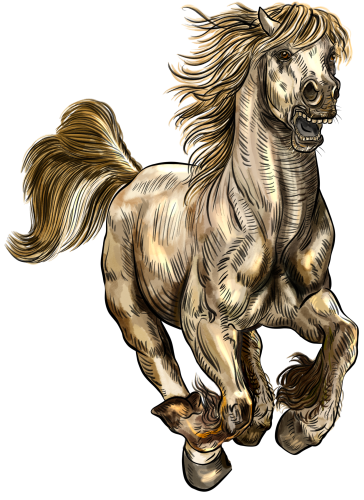 (s098-3-H)  Watercolor Horse