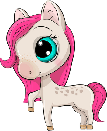 (s133-26-T) Cute Cartoon Horse