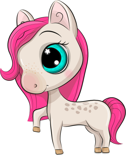 (s133-26-T) Cute Cartoon Horse