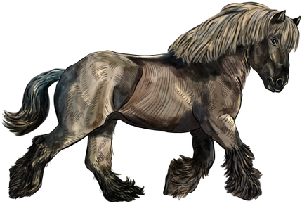 (s098-3-J)  Watercolor Horse