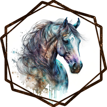 (s346-2-2B) Watercolor Boho Horse