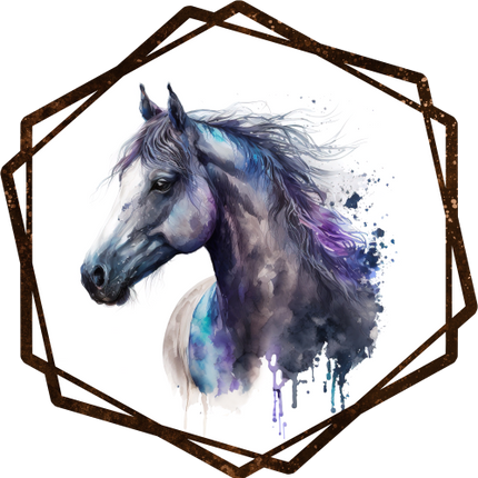 (s346-2-2A) Watercolor Boho Horse