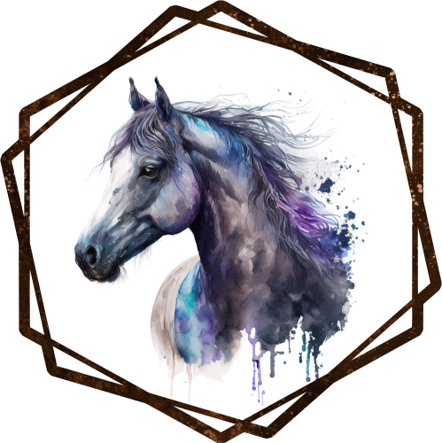 (s346-2-2A) Watercolor Boho Horse
