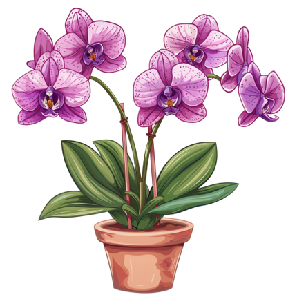 (125-03) Potted Orchids