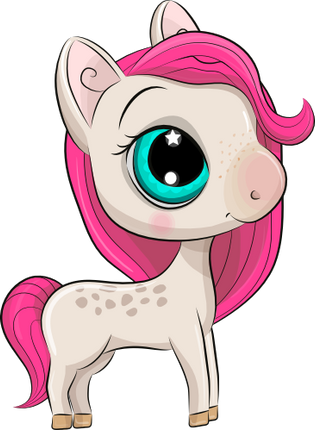 (s133-26-S) Cute Cartoon Horse