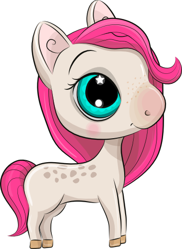 (s133-26-S) Cute Cartoon Horse