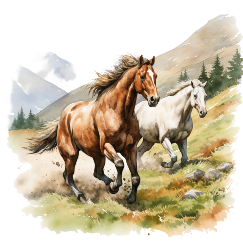 (s398-1-1Z)  Watercolor Horse