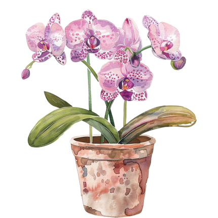 (125-03) Potted Orchids
